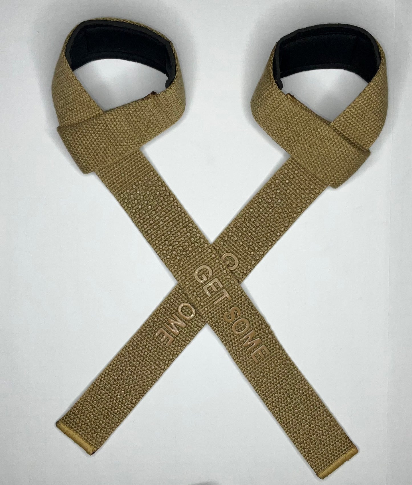 Premium Silicone Khaki “Get Some” Lifting Straps