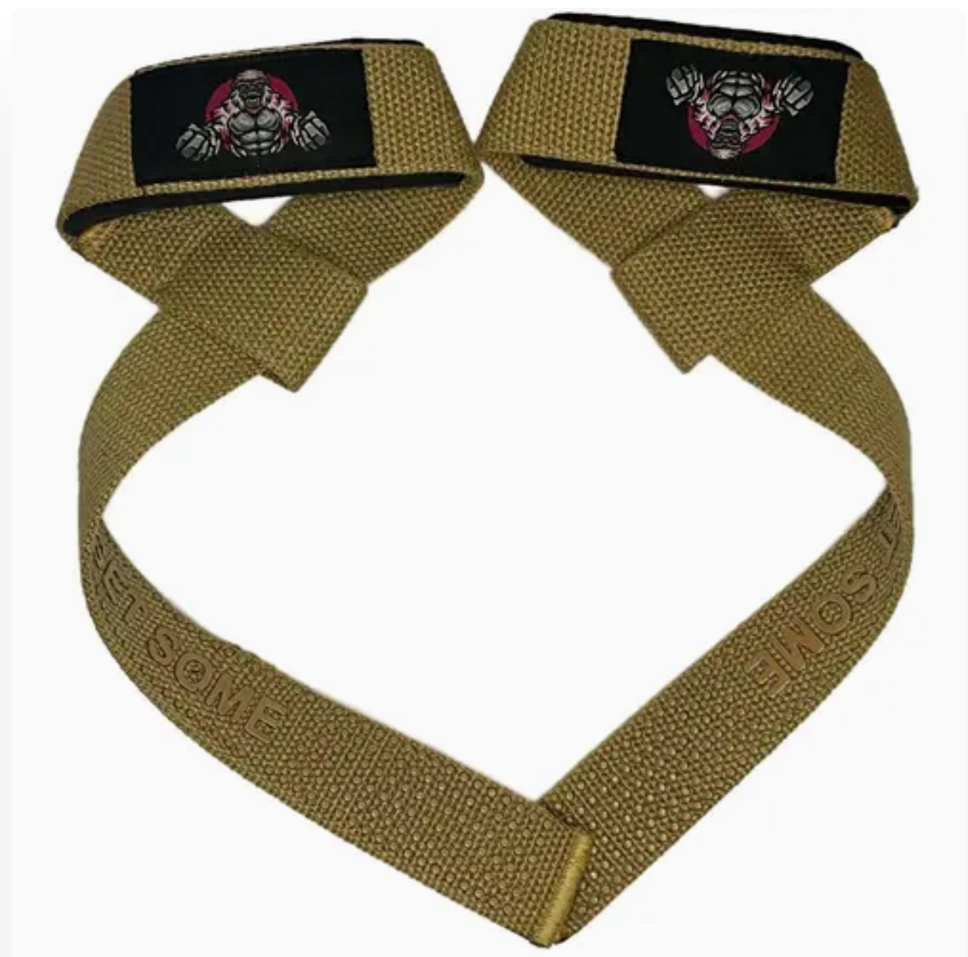 Premium Silicone Khaki “Get Some” Lifting Straps