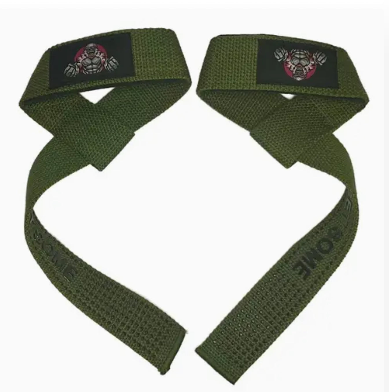 Premium Silicone Army Green “Get Some” Lifting Straps