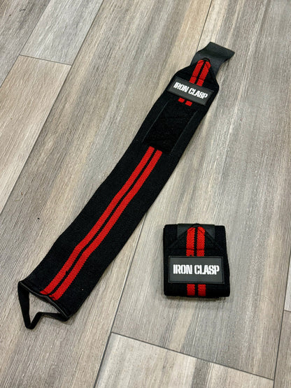 Thumbless Heavy Duty Wrist Wraps (21") | Red/Black