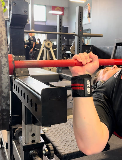 Thumbless Heavy Duty Wrist Wraps (21") | Red/Black