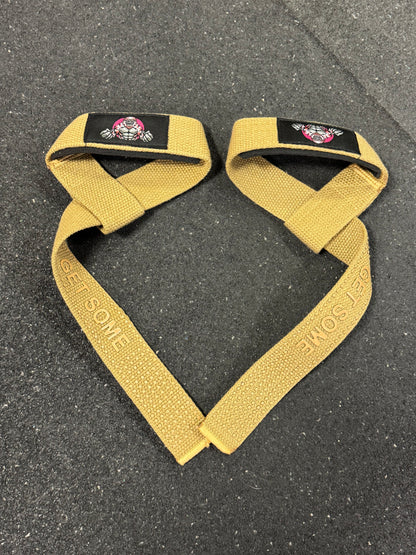 Premium Silicone Khaki “Get Some” Lifting Straps
