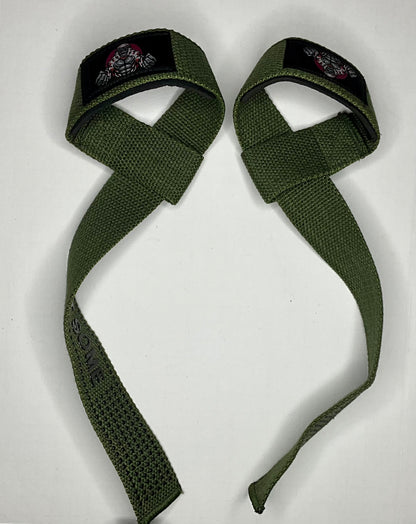 Premium Silicone Army Green “Get Some” Lifting Straps