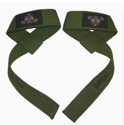 Premium Silicone Army Green “Get Some” Lifting Straps
